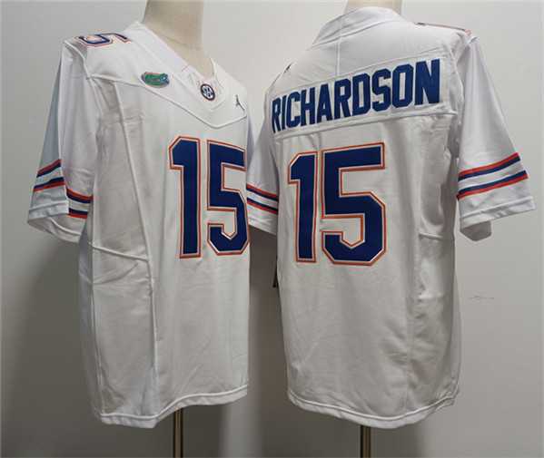 Men%27s Florida Gators #15 Anthony Richardson White Stitched Jersey